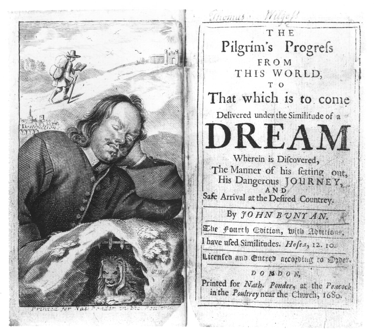 ジョンバニヤン（1628-88）パブによる巡礼者の進歩の最前線。 1680年に 作： 英語学校