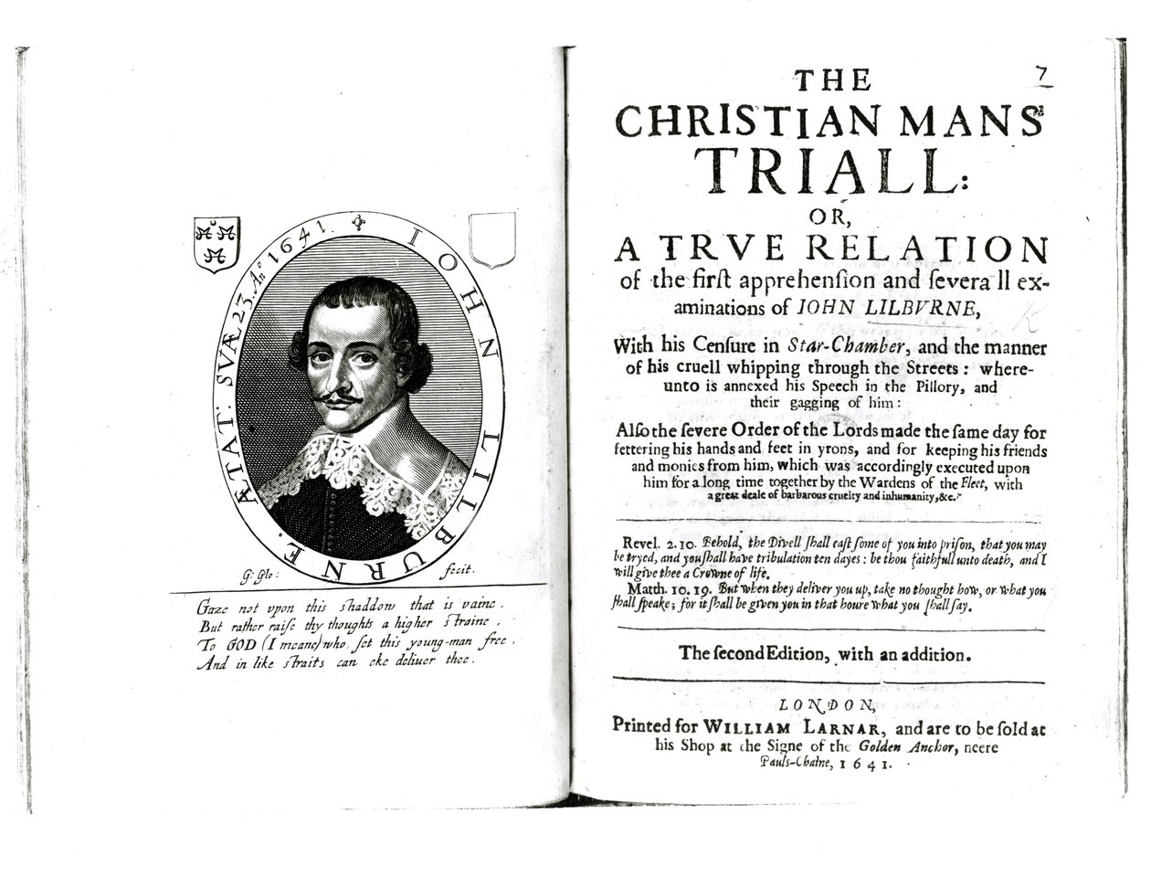 ジョン・リルバーンによるクリスチャン・マンズ裁判への口絵（c.1614-57）1641 作： 英語学校