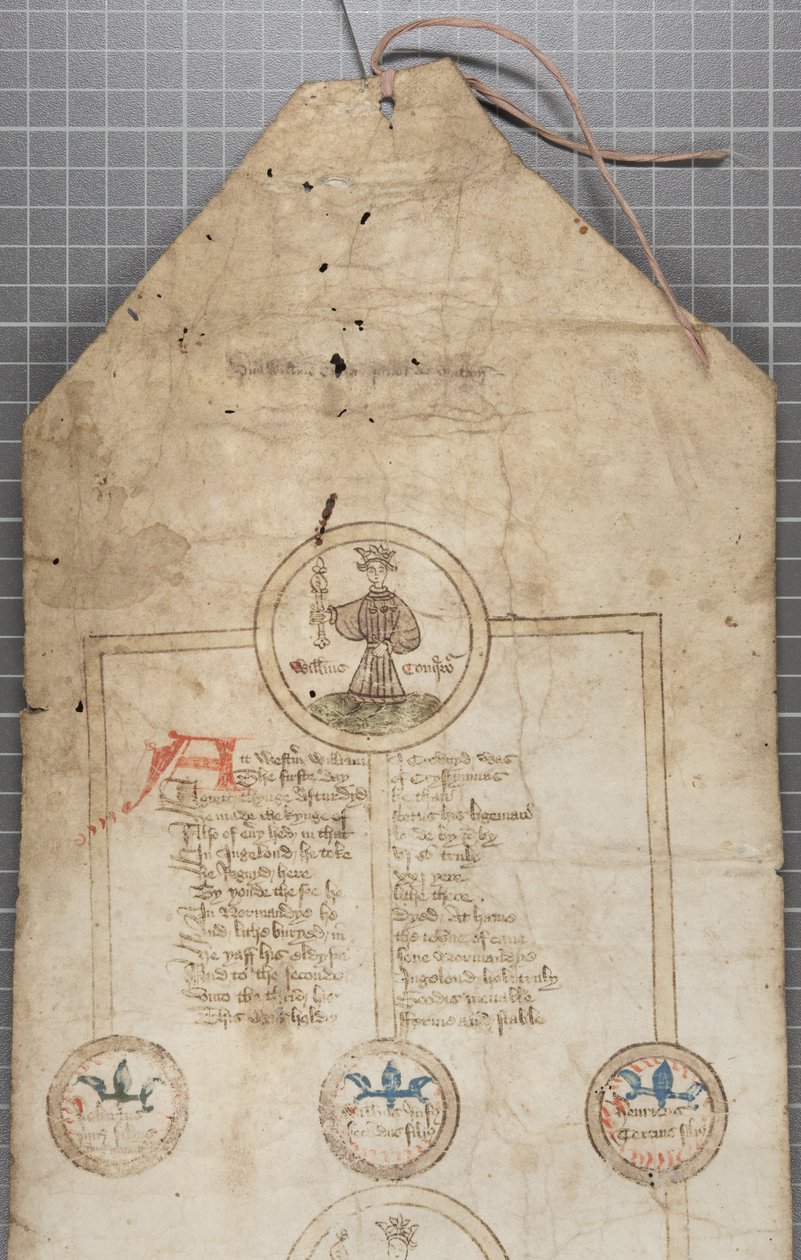 イングランド王の系図（1440-79年頃）（羊皮紙にペン・インク 作： 英語学校