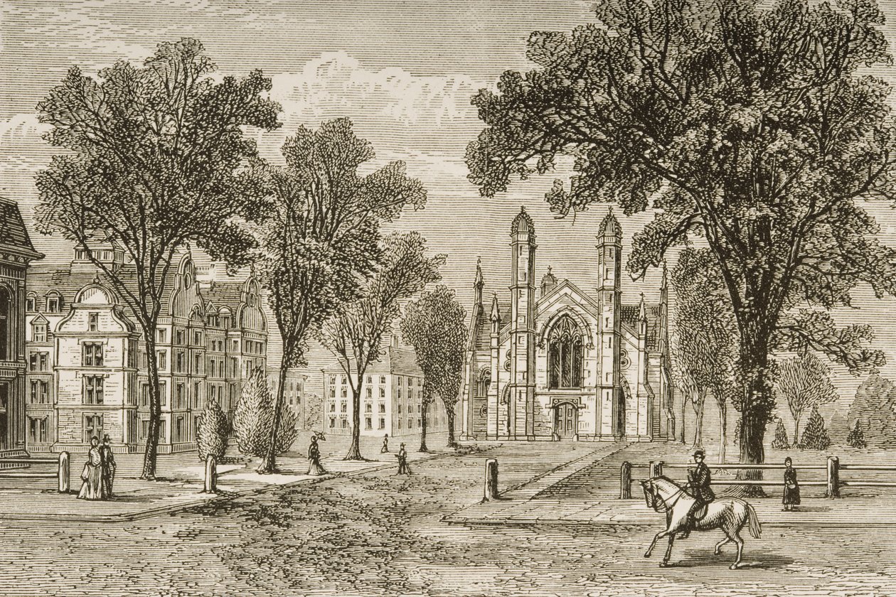 1876年のハーバード大学ゴアホール 作： 英語学校