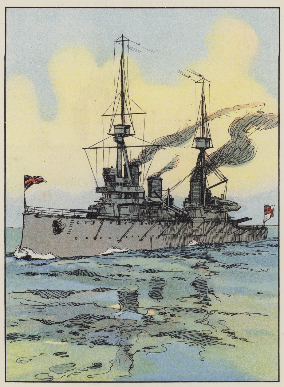 HMSインドミタブル（カラーリトグラフ） 作： 英語学校