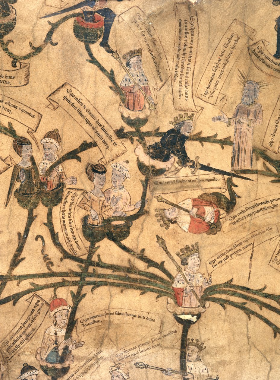 ハーレー 7353. ヘンリー 4 世 (1367-1413) が家系図を切る 作： 英語学校
