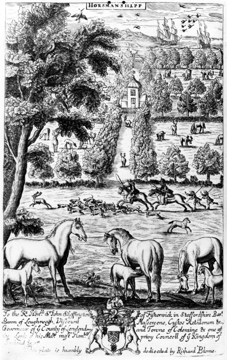Horsmanshipp、リチャードブルーム発行の「紳士のレクリエーション」より1686 作： 英語学校