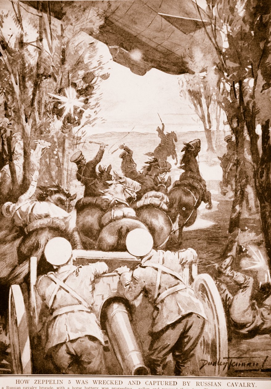 ツェッペリン5がロシアの騎兵隊によって破壊されて捕獲された方法、1914年〜19年 作： 英語学校