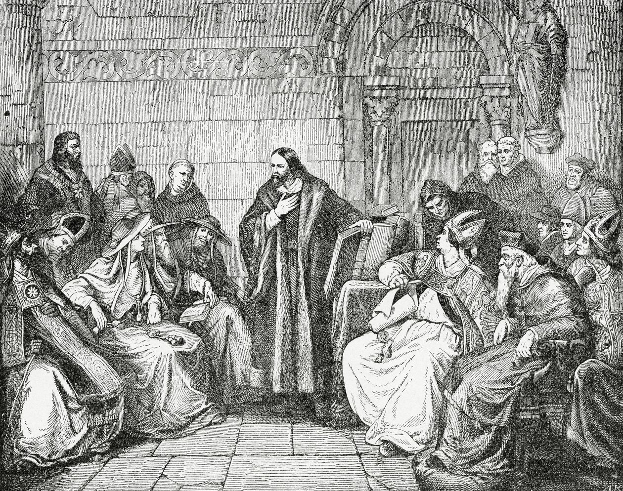 評議会の前のハス、1882 作： 英語学校