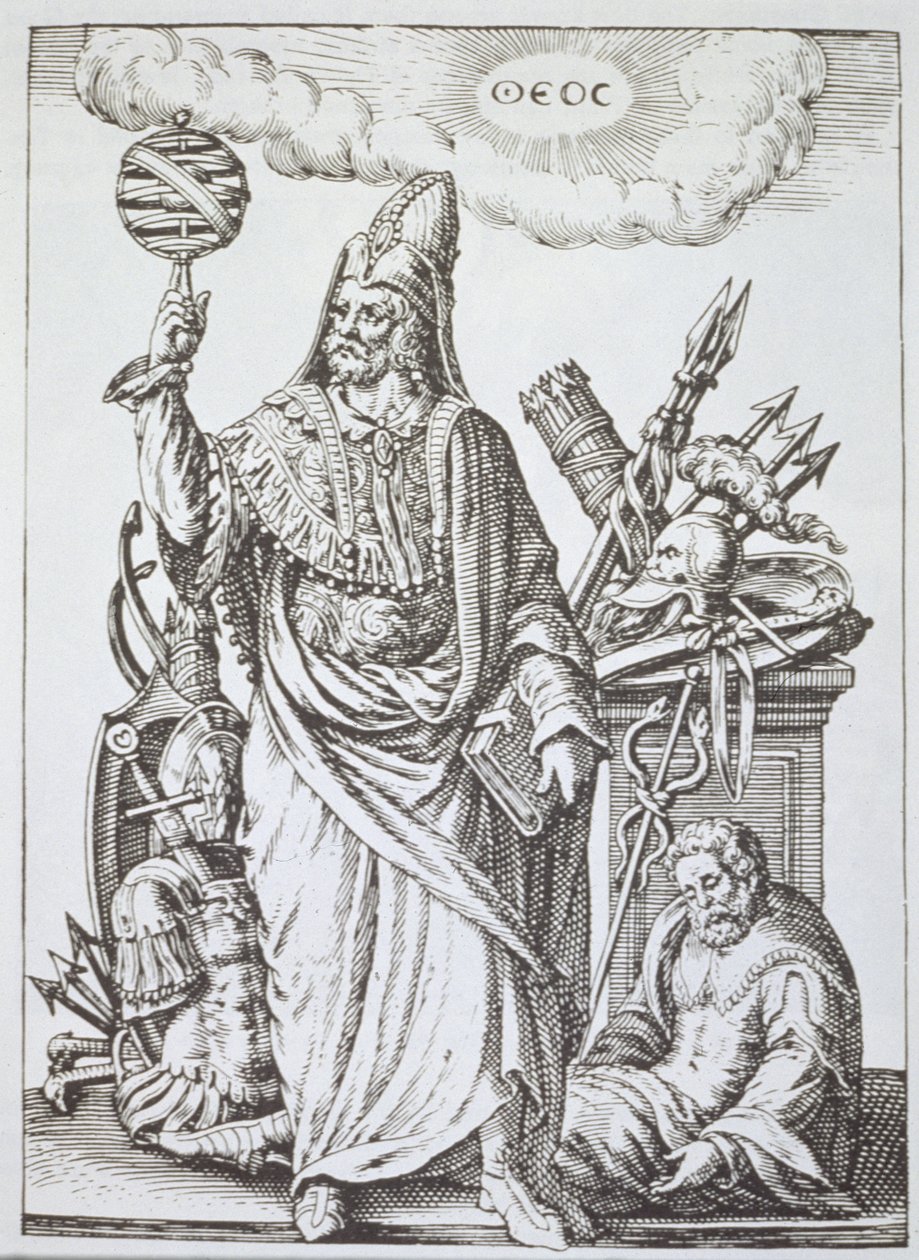 19世紀後半に出版されたJean-Jacques Boissard 1605による占いと魔法のコピーからのエルメスの理想的な姿 作： 英語学校