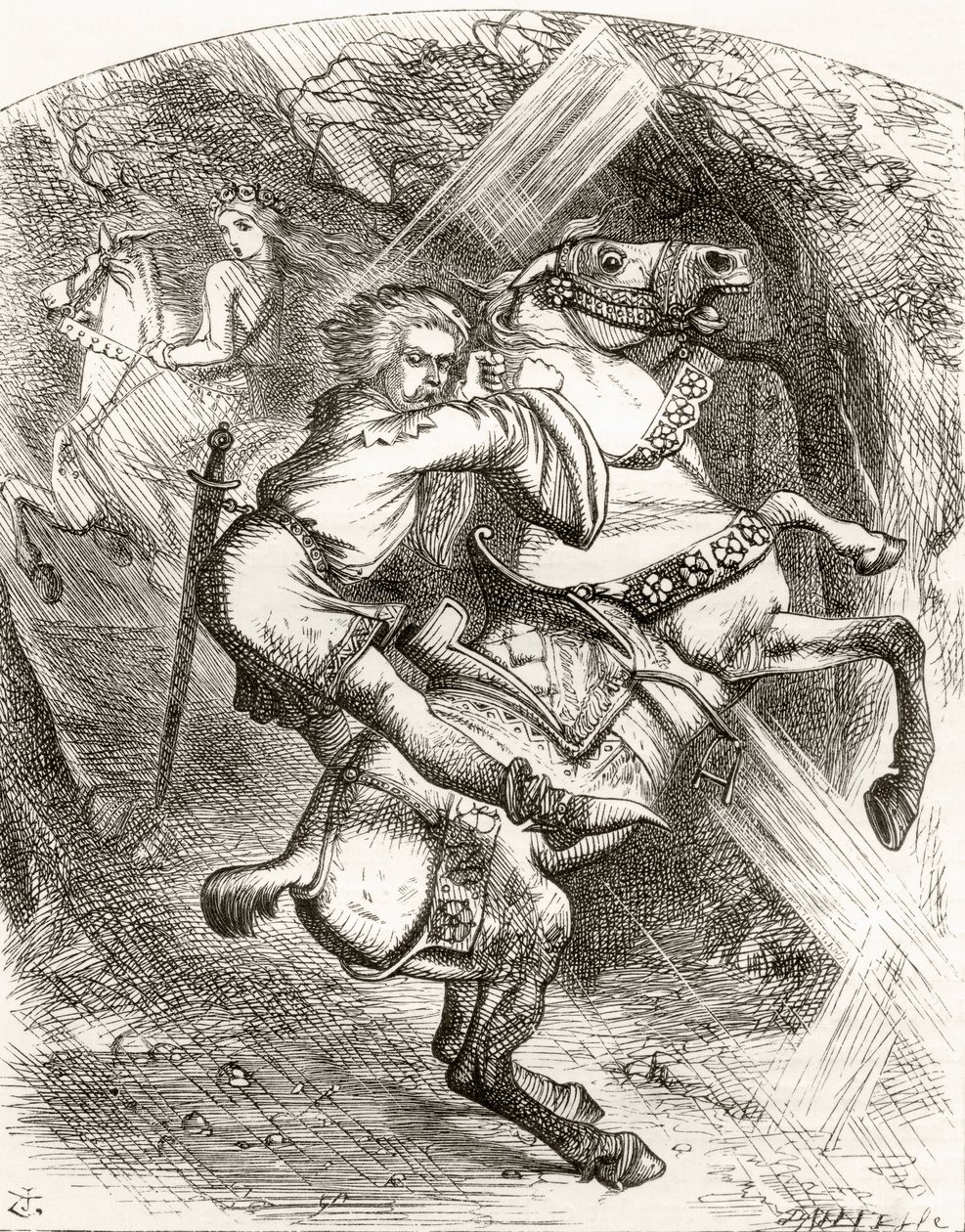 1865年に出版されたThomas Ingoldsbyによる「The Ingoldsby Legends or Mirth and Marvels」からの詩「The Blasphemer&39;s Warning」のJ. Tennielの後のイラスト 作： 英語学校