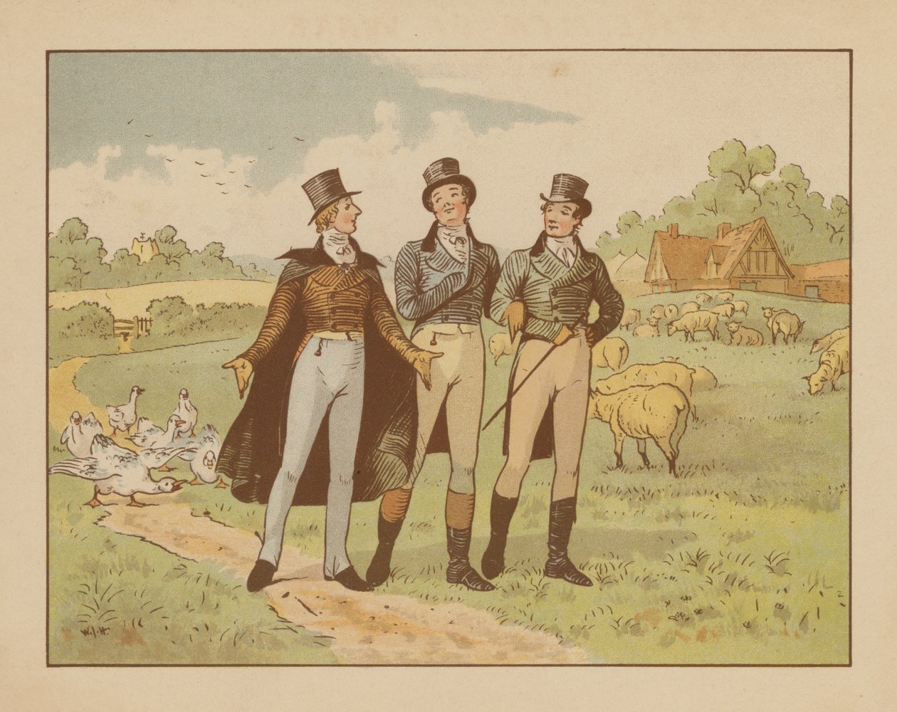 The Men of Ware』のイラストレーション、1880年頃（カラーリトグラフ） 作： 英語学校