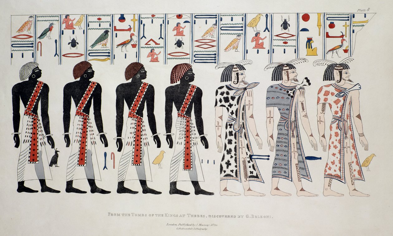 1820年に出版されたG. Belzoniによって発見されたテーベの王の墓のイラスト 作： 英語学校