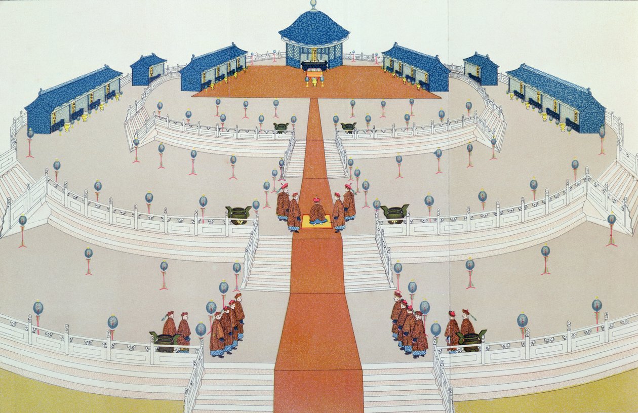 北京天壇でのシャンティの帝国崇拝、サミュエルウェルズウィリアムス（1812-84）1883による中王国のイラスト 作： 英語学校