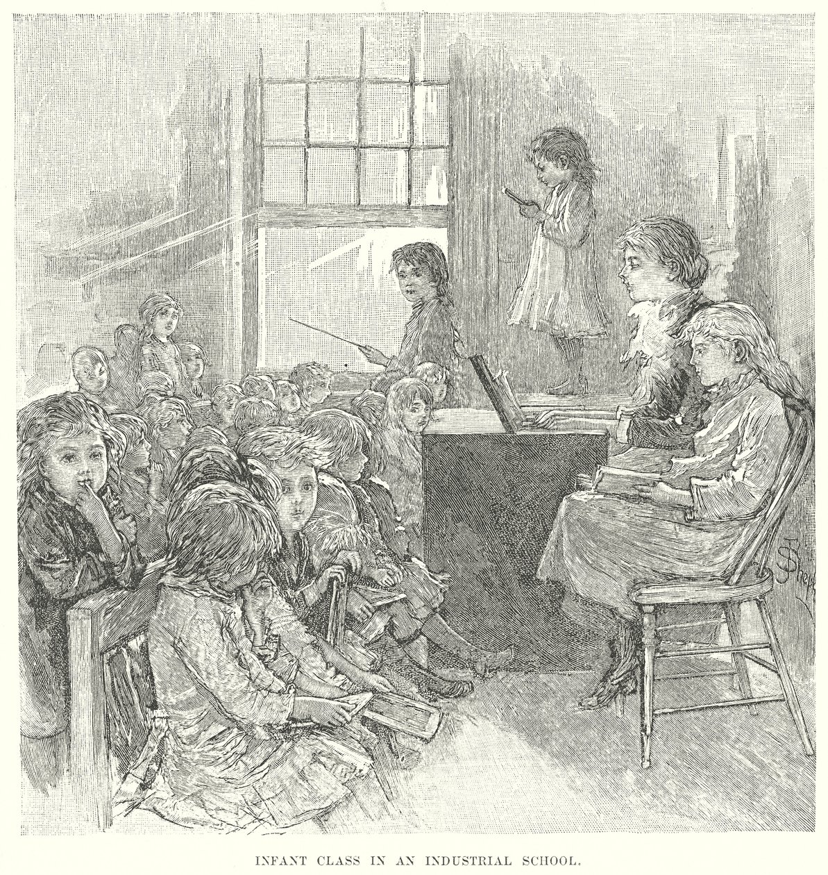 工業学校の幼児クラス（エングレーヴィング） 作： 英語学校