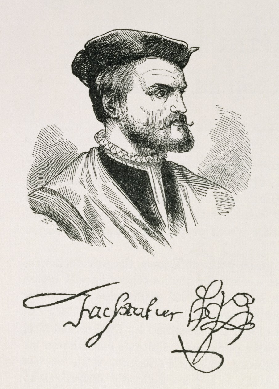 ジャックカルティエ（1491年〜1557年）の「アメリカの物語と批評の歴史」第4巻、1886年の図 作： 英語学校