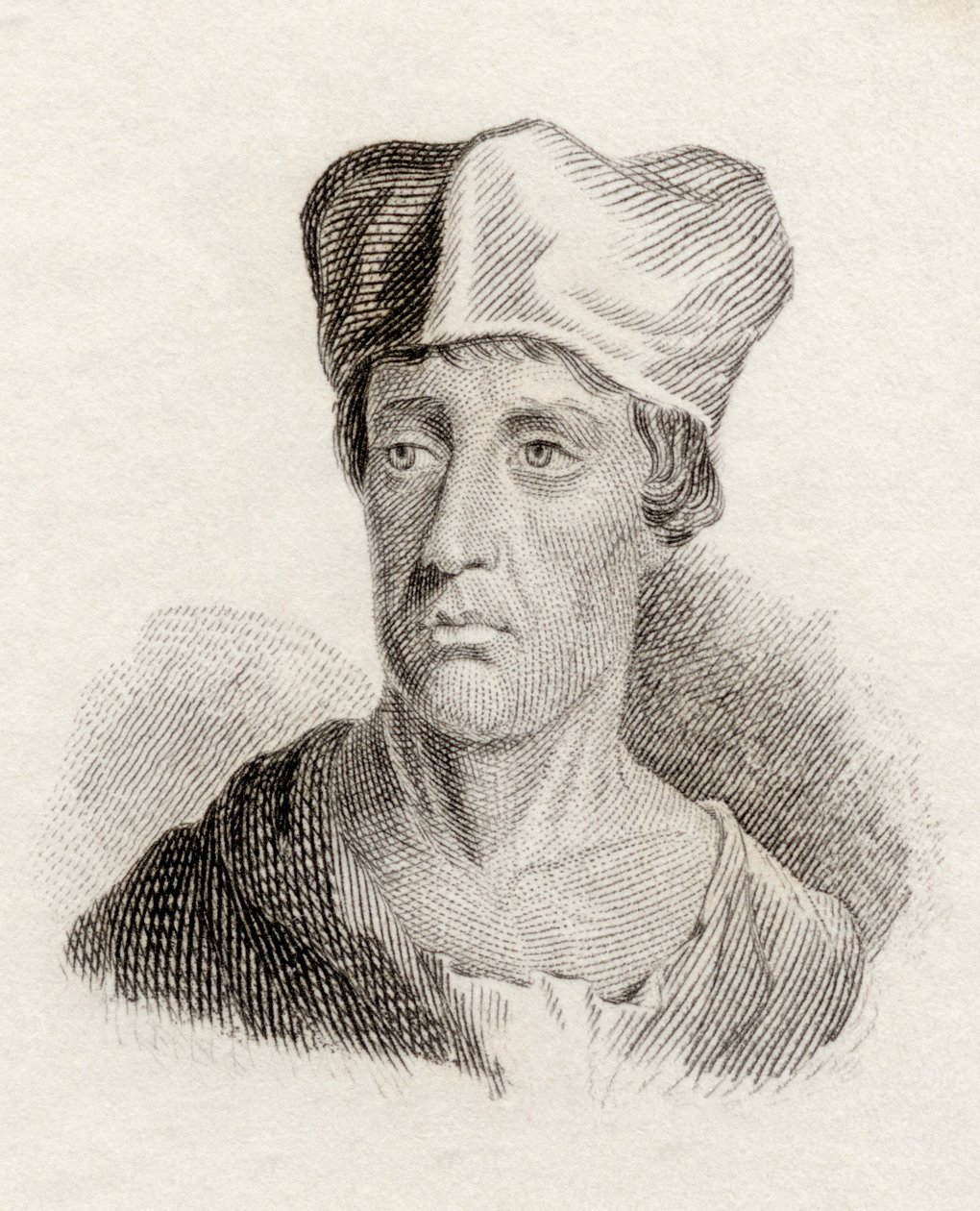 1825年に出版された「クラベス歴史辞典」のジョン・リーランド 作： 英語学校