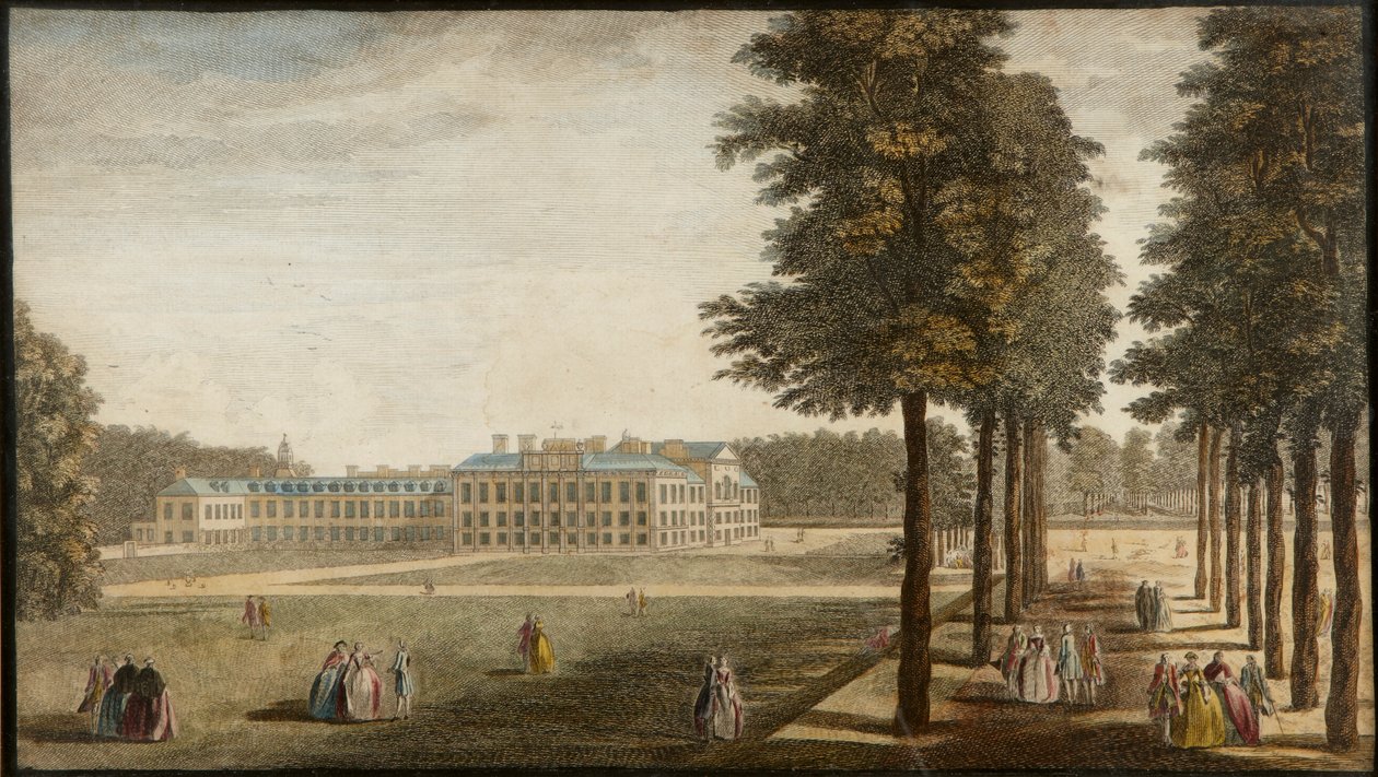 ケンジントン宮殿、c.1740-60（手塗装の彫刻） 作： 英語学校