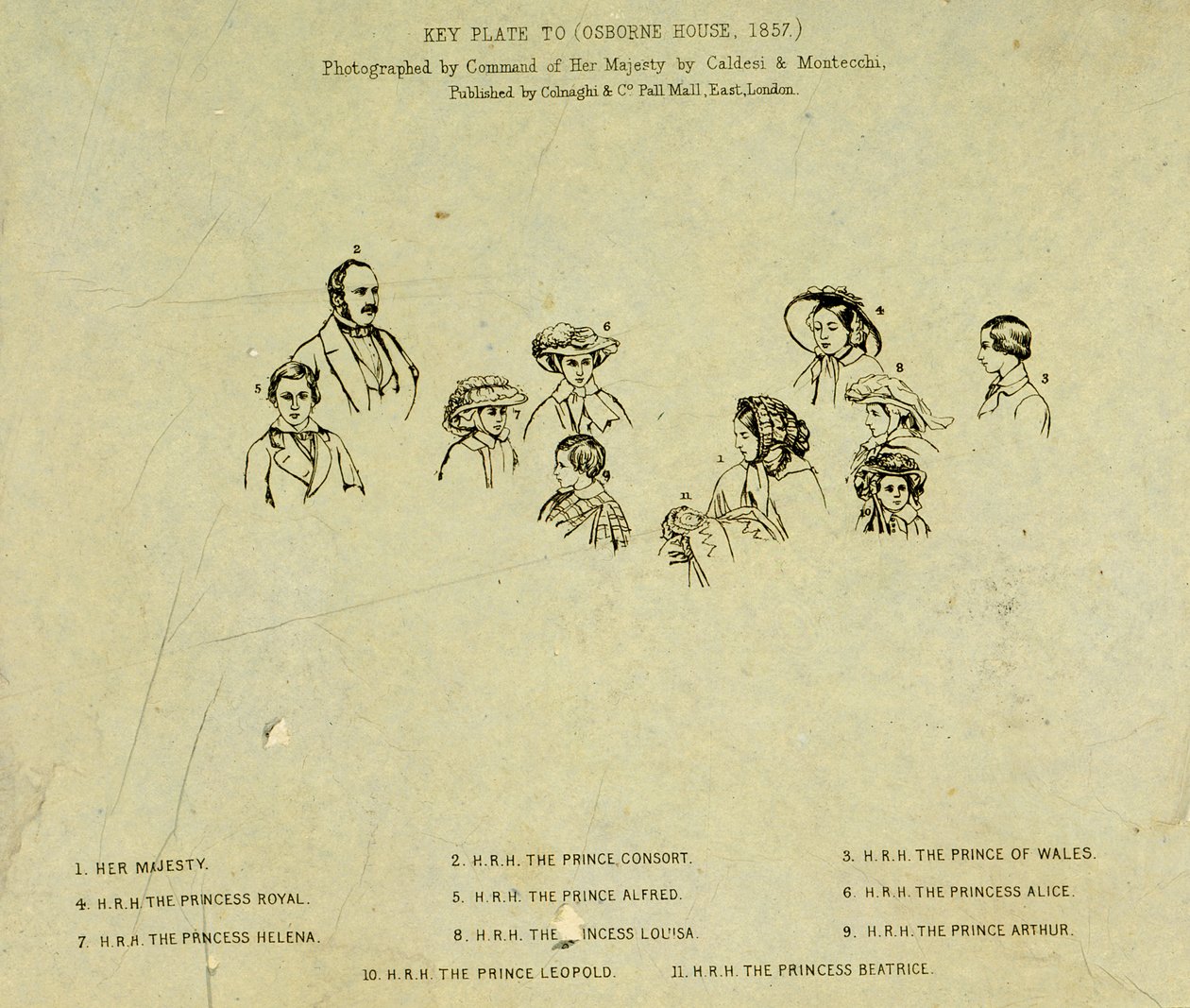 オズボーンハウスでの王室の肖像画のキープレート、1857（190050を参照） 作： 英語学校
