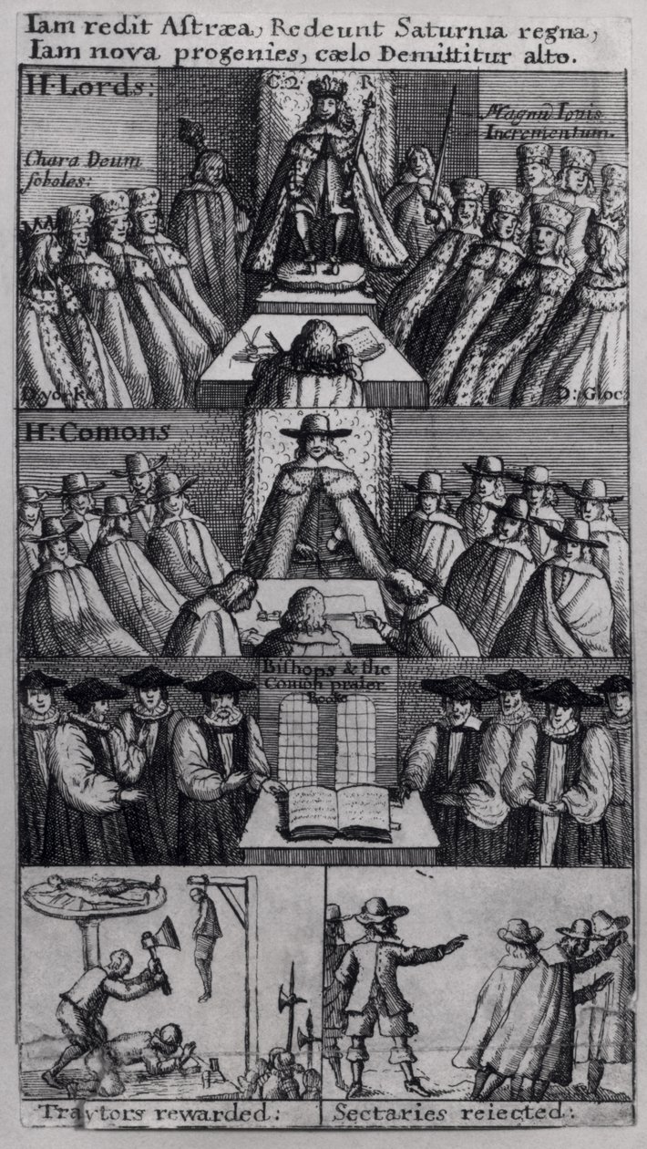 チャールズ2世（1630-85）、国会議事堂、1660年 作： 英語学校
