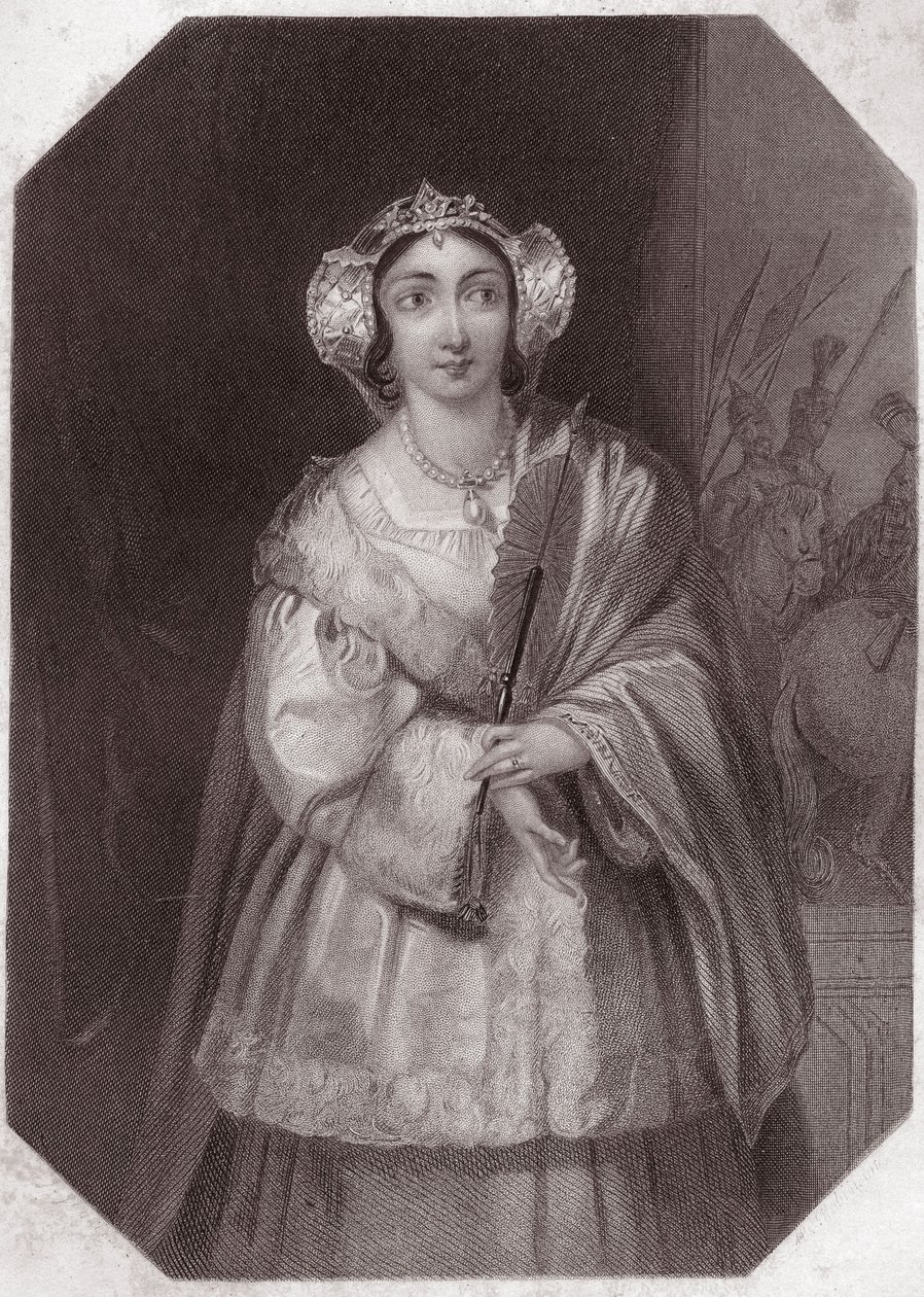 Lady Percy (Heinrich IV) - aus „Galerie der Frauen von Shakespeare“, Sammlung von fünfundvierzig ernsthaften Porträts von frühen Londoner Künstlern, bereichert mit kritischen und literarischen Hinweisen, ca. 1838 von English School