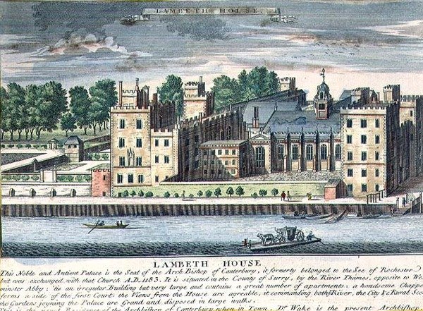 ランベスハウス、カンタベリー大司教の住居、1715年〜37年頃（彫刻作品） 作： 英語学校