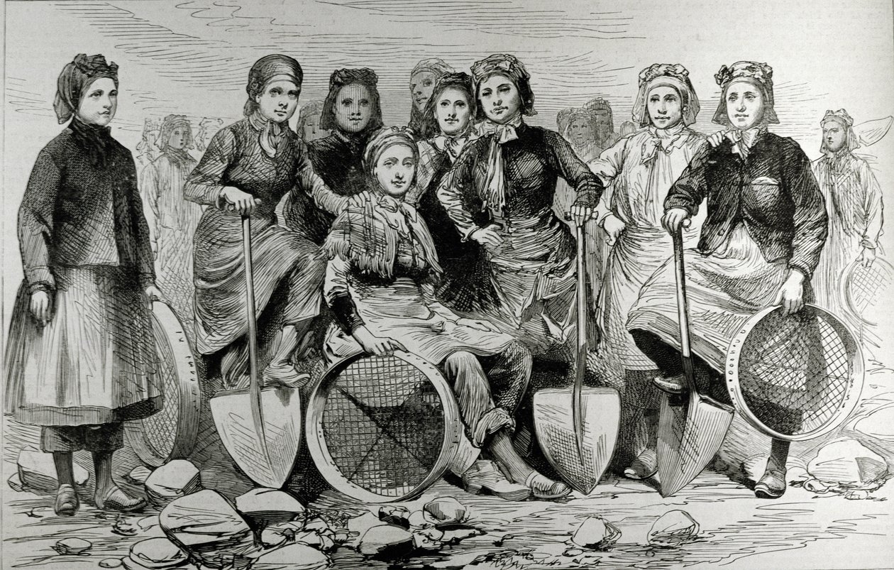 ランカシャーピットブロウの女性、「イラストレイテッドロンドンニュース」、1887年5月28日（彫刻） 作： 英語学校