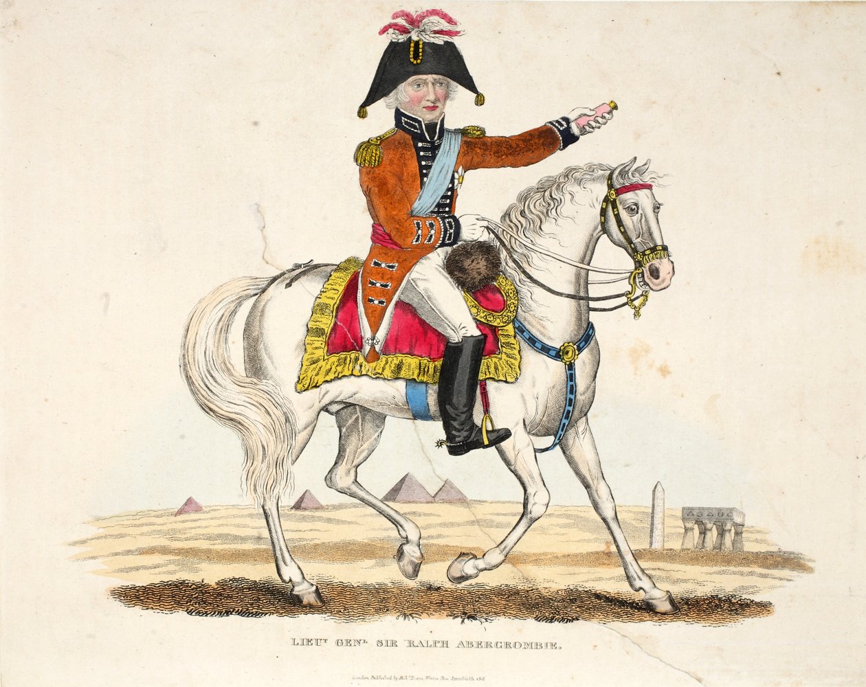 1816年、ウィリアムマッドフォード作「ウォータールーの戦いの歴史的記述」のイラスト、ロムニー作のリチャードエバンス作、ラルフアバクロンビー少将 作： 英語学校