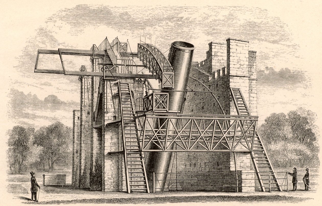 ロッズ卿は、ジョージ・F・チェンバースによる記述天文学のハンドブックから、1890年にオックスフォードで出版された、素晴らしい反射望遠鏡 作： 英語学校