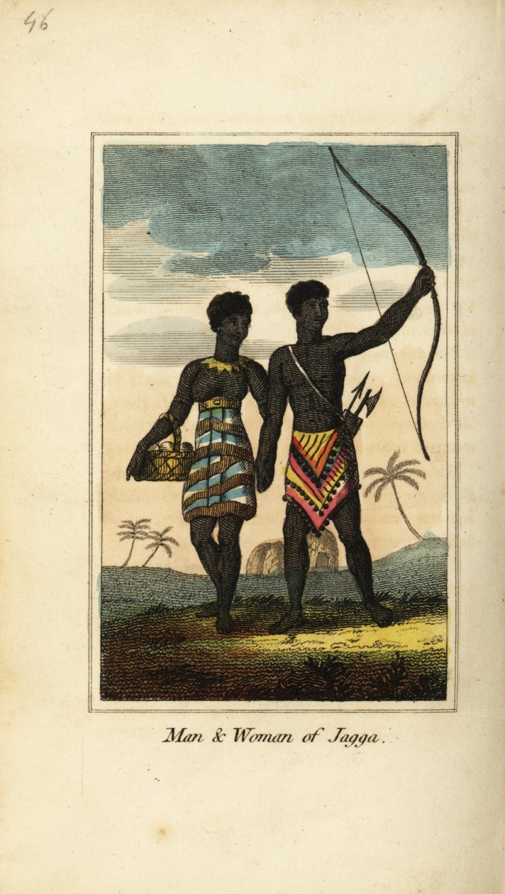 アフリカのモノエムギ王国とカフラリア王国から来たジャガの男と女 作： 英語学校
