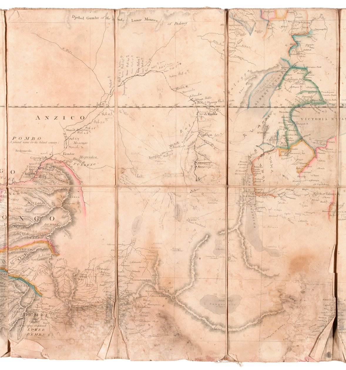 Henry Morton Stanleyのアルバムからのコンゴ地域の地図 作： 英語学校