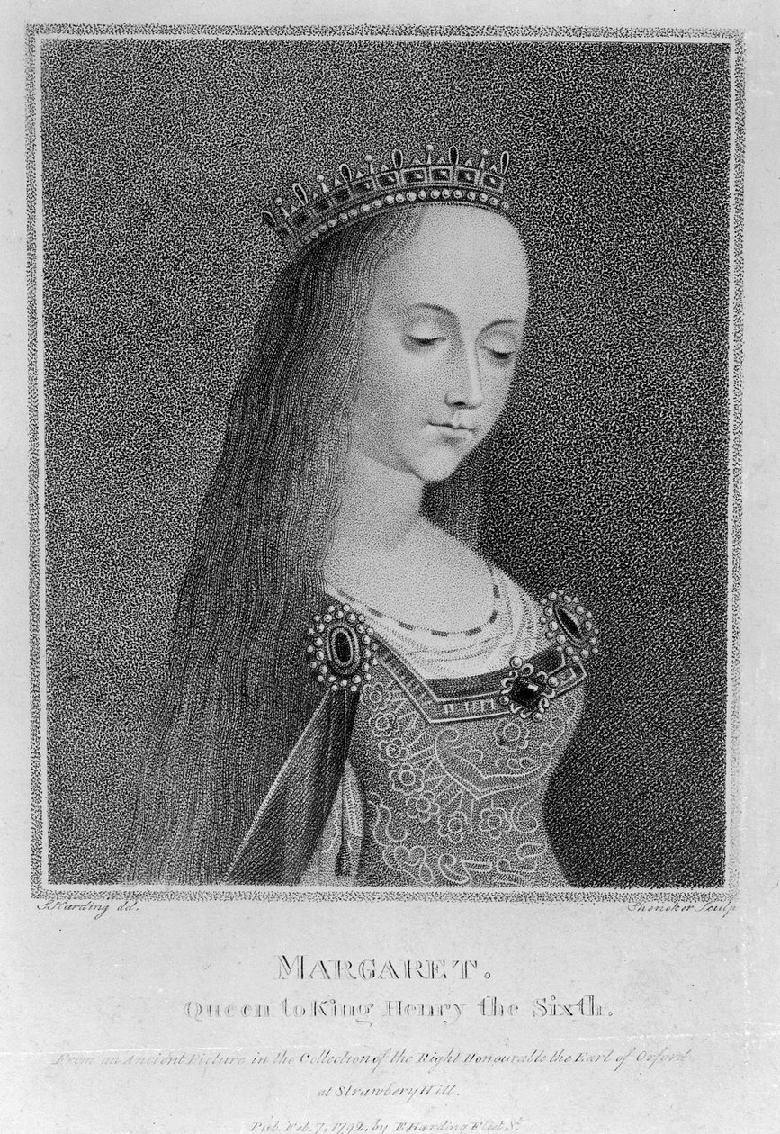アンジューのマーガレット、1792年のオックスフォード伯爵の右の名誉のコレクションの古代の絵の後 作： 英語学校