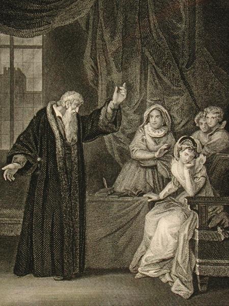 スコットランドの女王メアリー（1542-87）とジョン・ノックス（1512-72年頃）（彫刻） 作： 英語学校