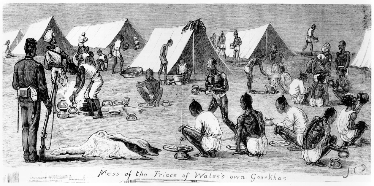 1878年、ワレス王子のメスが自分のグールカースを所有 作： 英語学校