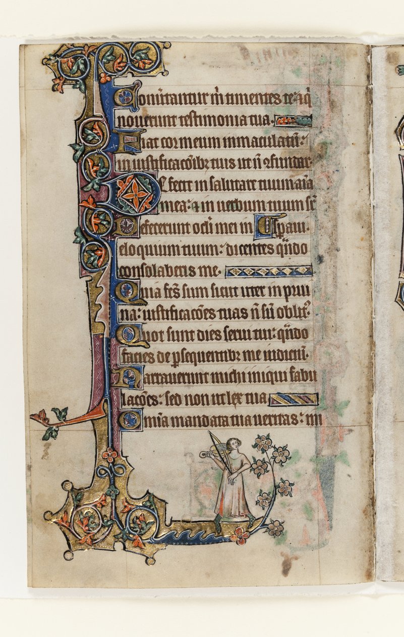 Ms 1-2005, f.175v, イースト・アングリア、サルムの使用、1330年頃、マックルスフィールド詩篇より（ヴェラムにペンとインク、テンペラ 作： 英語学校