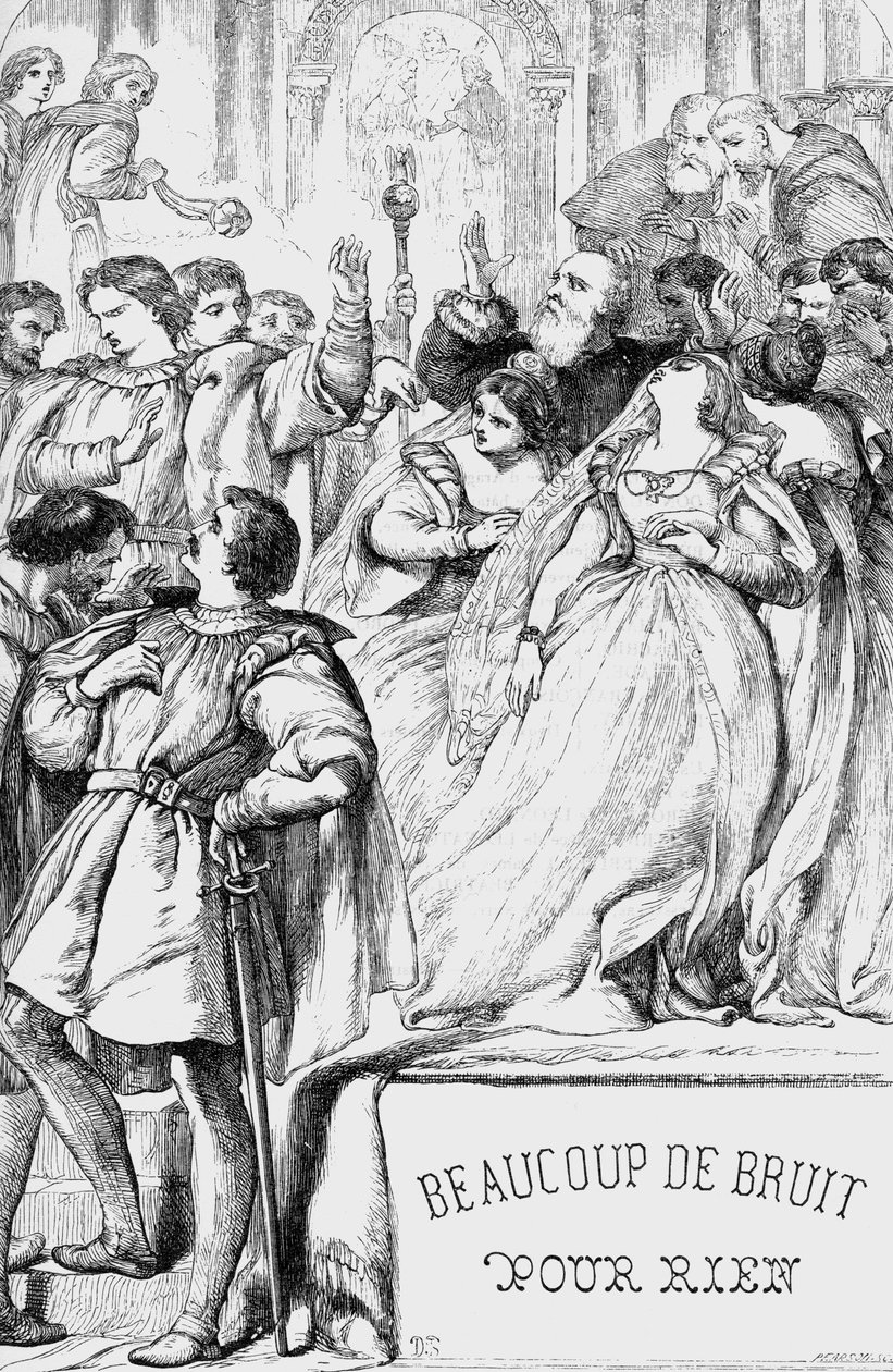 Much Ado About Nothing - 1866年「ウィリアム・シェイクスピア全集」の挿絵 - この版の挿絵と全体の形は、ロンドンで出版されたCassell