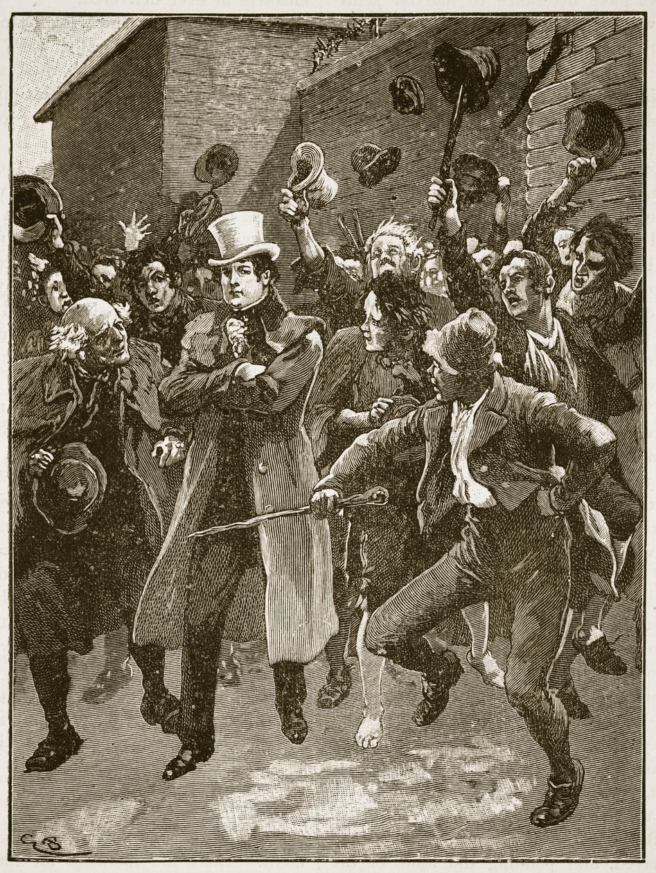 OConnellが刑務所から帰国、Cassells Illustrated History of England（sepia写真）からのイラスト 作： 英語学校