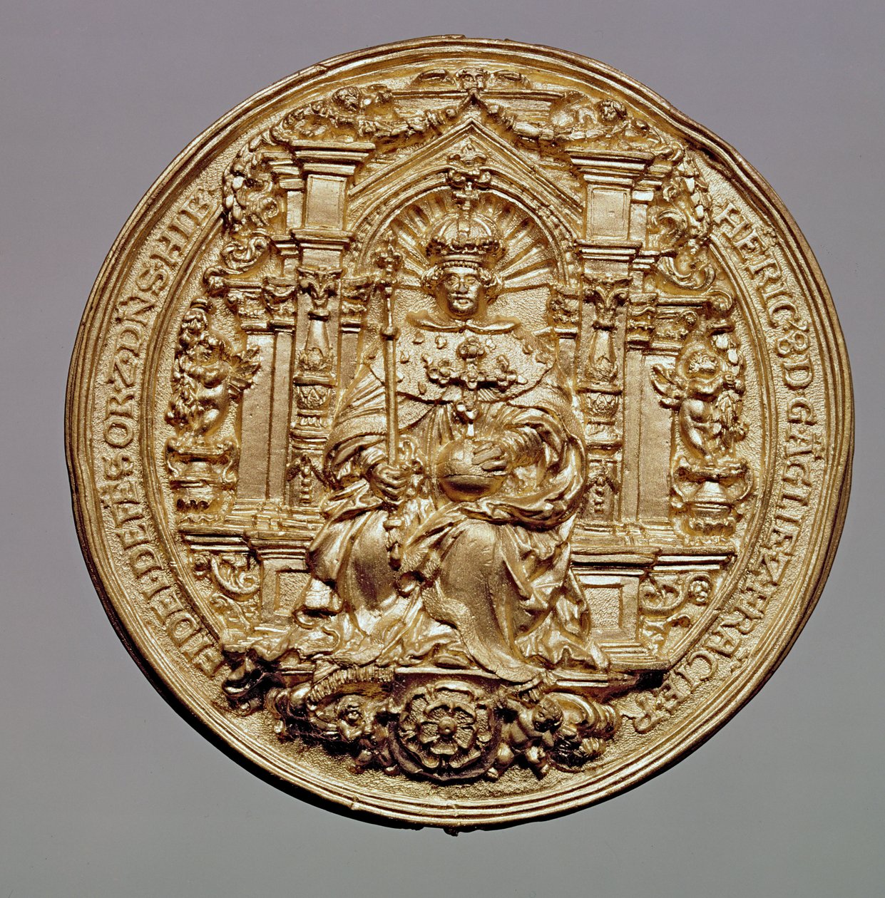 ヘンリー8世の封印の表紙（1491-1547）（金色）（裏面は181809を参照） 作： 英語学校