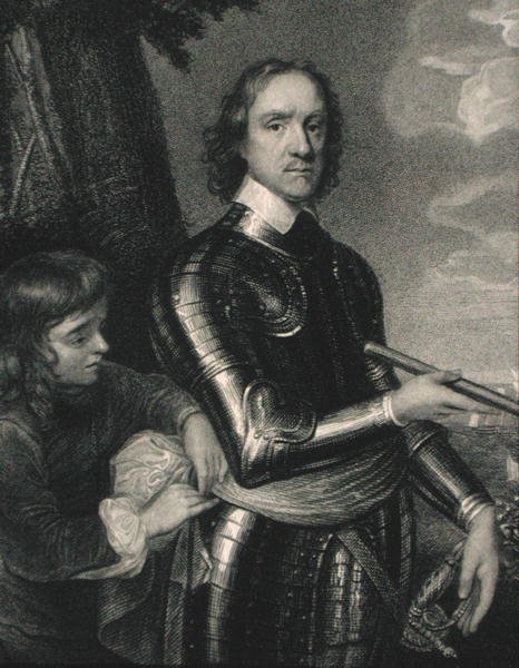 オリバー・クロムウェル（1599-1658）1833年出版の「The Gallery of Portraits」より（エングレーヴィング） 作： 英語学校