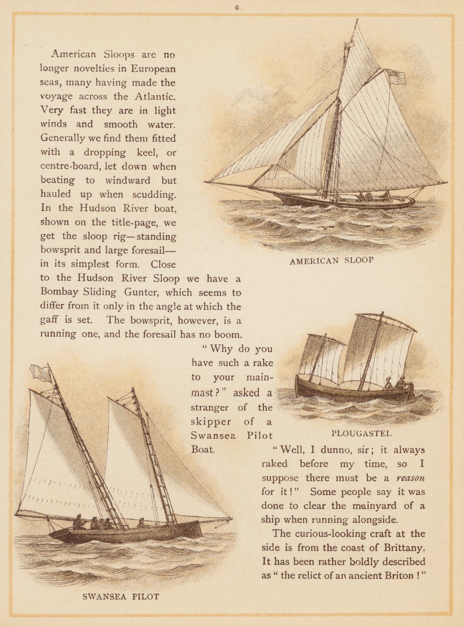 The Boats of the World』のページ、19世紀後半（カラーリトグラフ） 作： 英語学校