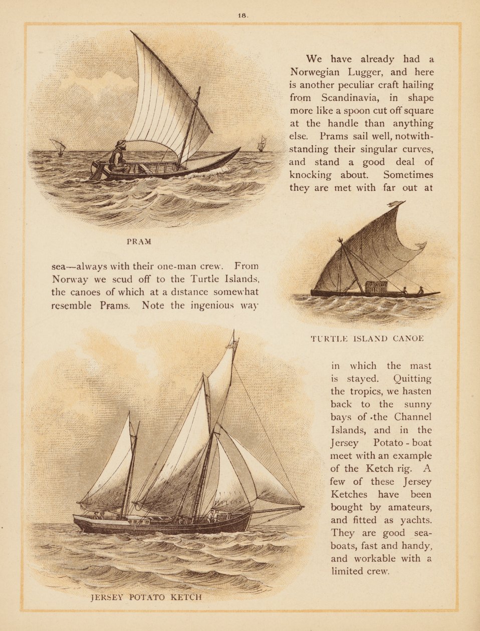 The Boats of the World』のページ、19世紀後半（カラーリトグラフ） 作： 英語学校