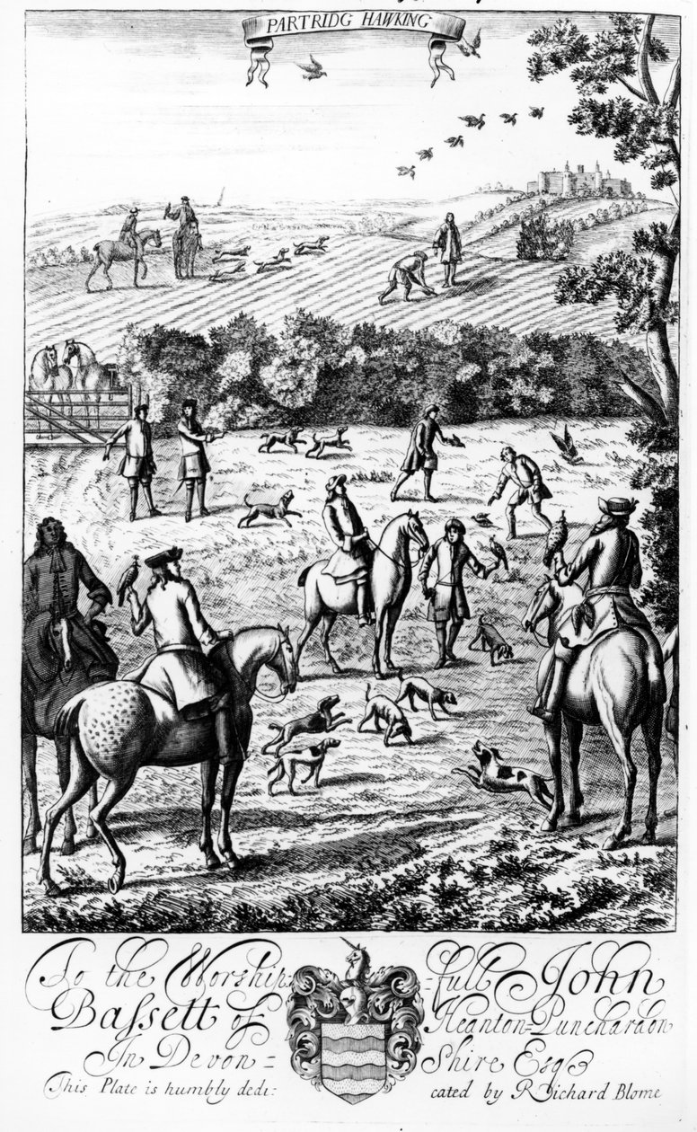 パートリッジホーキング、「紳士のレクリエーション」リチャードブルーム発行、1686年 作： 英語学校