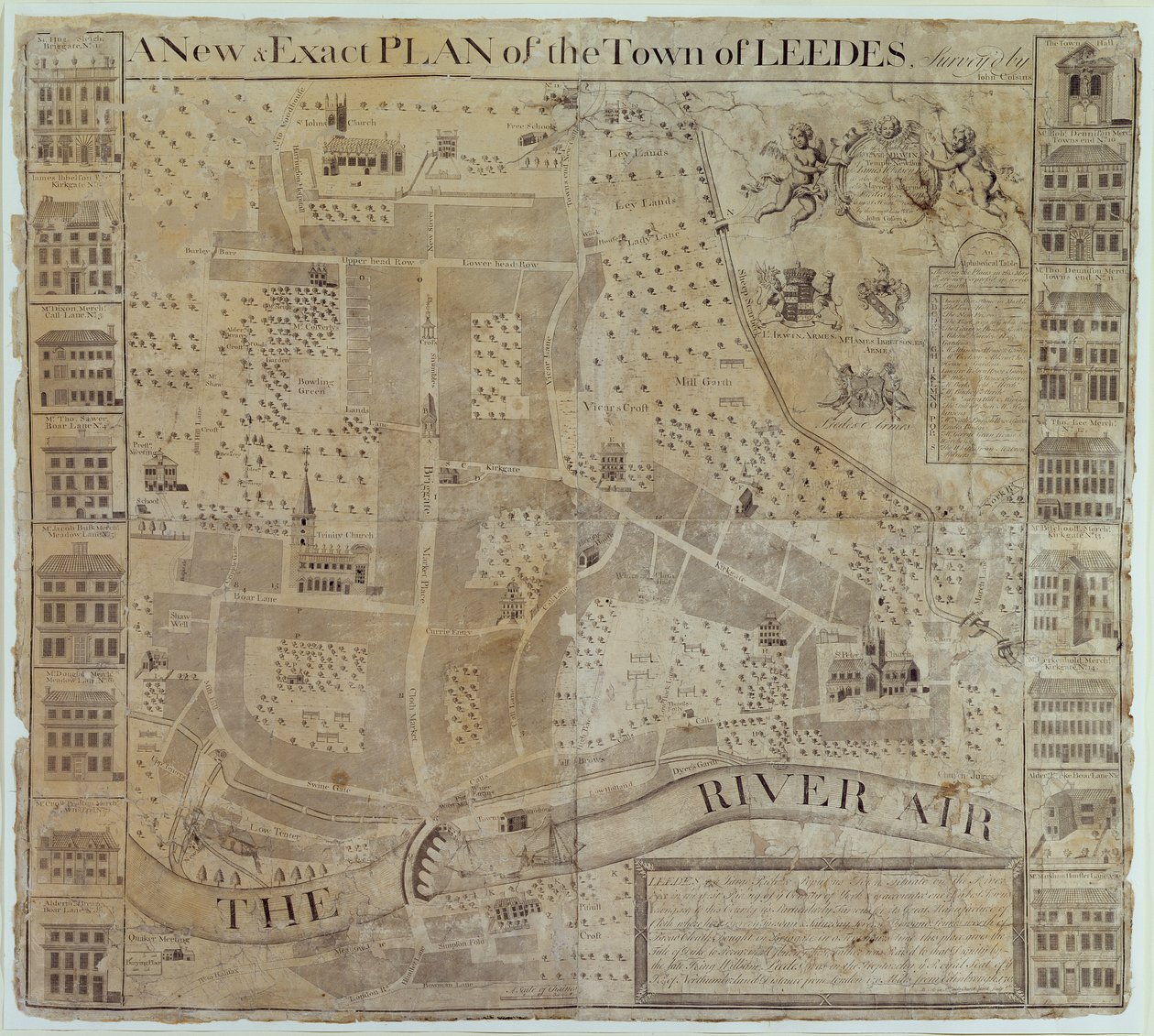 ジョン・コッシンズが測量したリーズの平面図、1730年頃 作： 英語学校