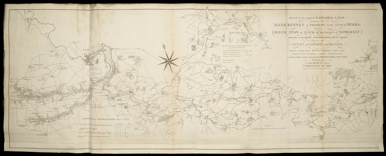 バークスのニューベリーにあるケネット川とサマセットのエイボン川の間の航行可能な運河案の計画: これにより、ロンドンとブリストルの間で航行可能な通信が開かれます [また] ウィルツ & バークス & サマセット石炭運河 / 調査済み ... ジョン・レニー著 作： 英語学校