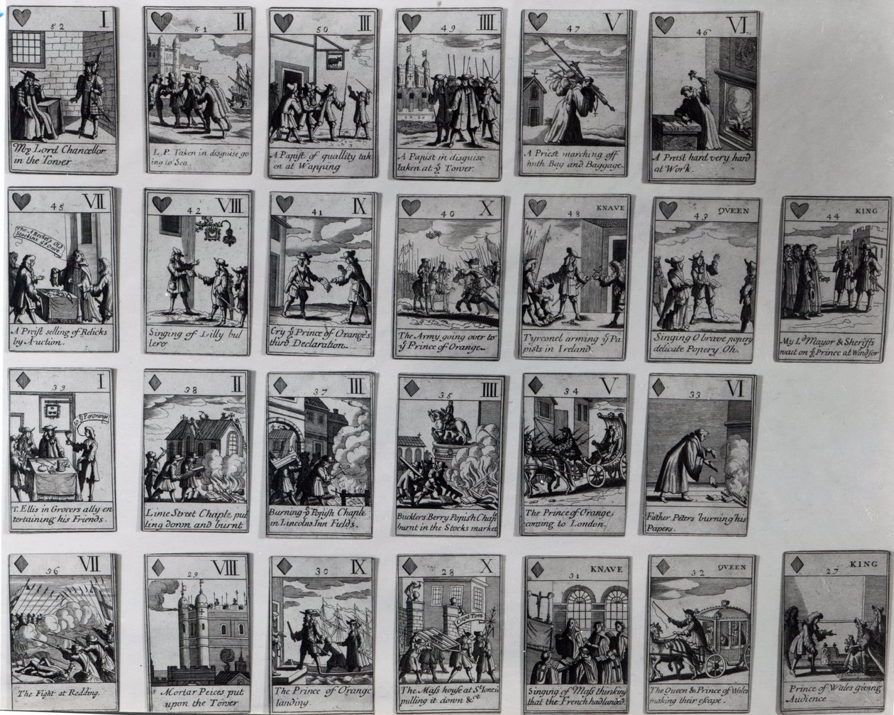 1688-89年の栄光の革命、1689年頃のエピソードを描いたトランプ 作： 英語学校
