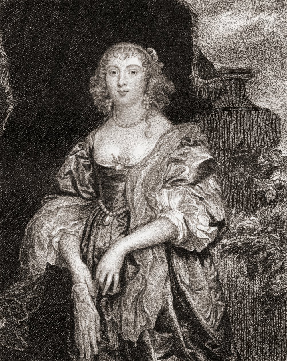 ベッドフォード伯爵夫人（1620-84）のアンカレの肖像画、ロッジズブリティッシュポートレート、1823年 作： 英語学校