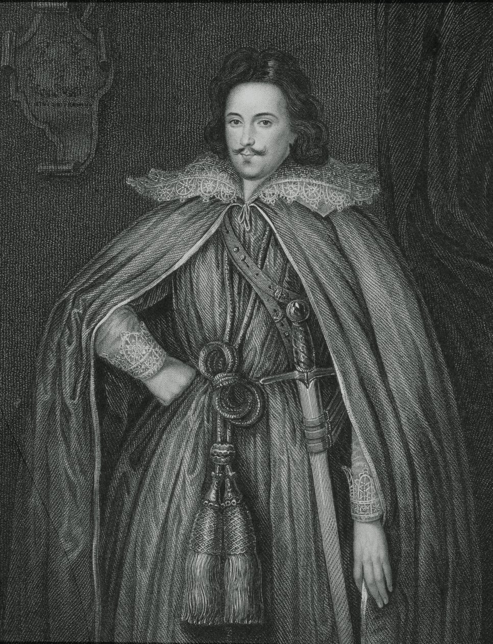 エドワードハーバートの肖像（1583-1648）、「ロッジの英国の肖像」、1823年 作： 英語学校