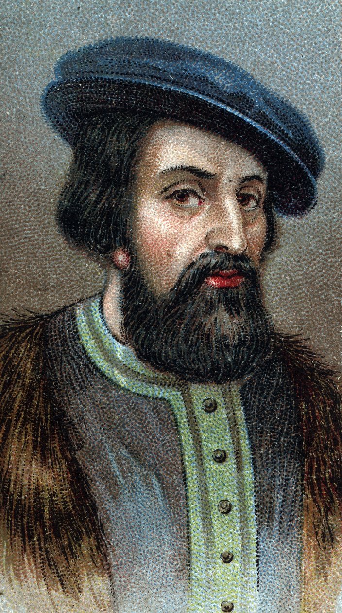 HERNANDO (Hernan) CORTES (Cortez) (1485-1547) イギリスの征服者の肖像 - シリーズ「Leaders of Men」より - クロモリトグラフ - イギリスの学校、20世紀 - 。 作： 英語学校