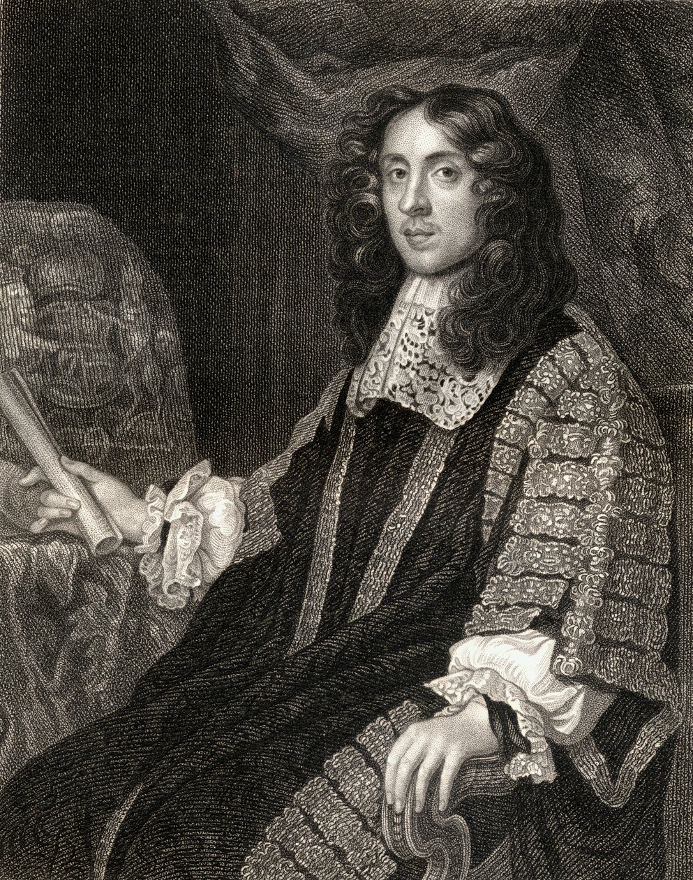 Heneage Finch（1621-82）の肖像画、ロッジズブリティッシュポートレート、1823年 作： 英語学校