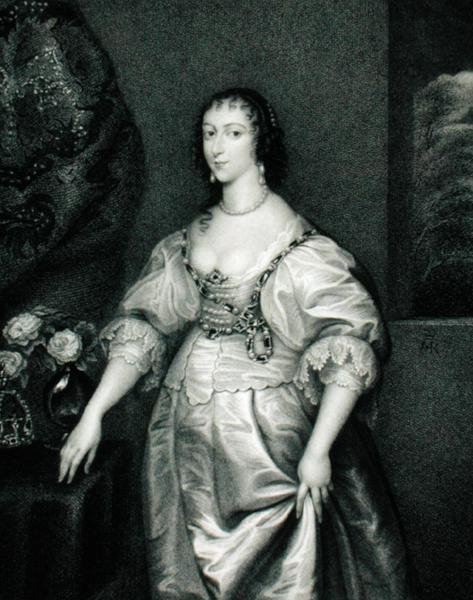 ヘンリエッタ・マリア（1609-69）の肖像（「ロッジの英国肖像画」より 作： 英語学校