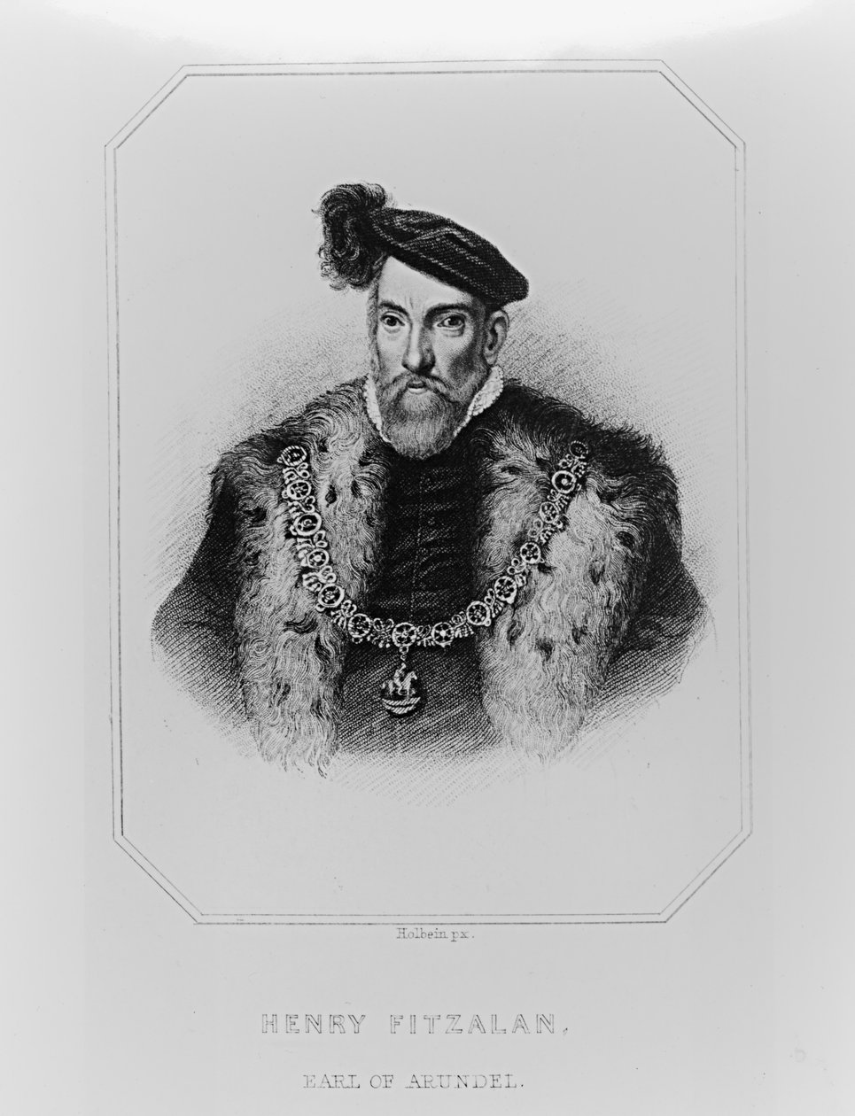 ヘンリーフィッツァランの肖像、「ロッジの英国の肖像」1822年、アランデル伯爵（c.1512-1580） 作： 英語学校