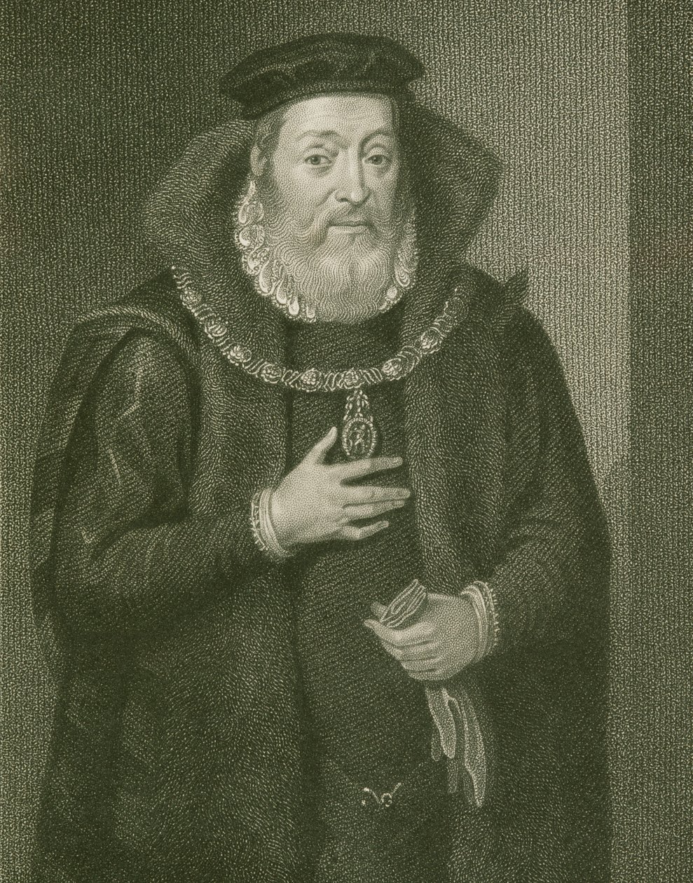 ジェームズハミルトン（1517-1575）の肖像アラン伯爵、「ロッジの英国の肖像」1822年 作： 英語学校