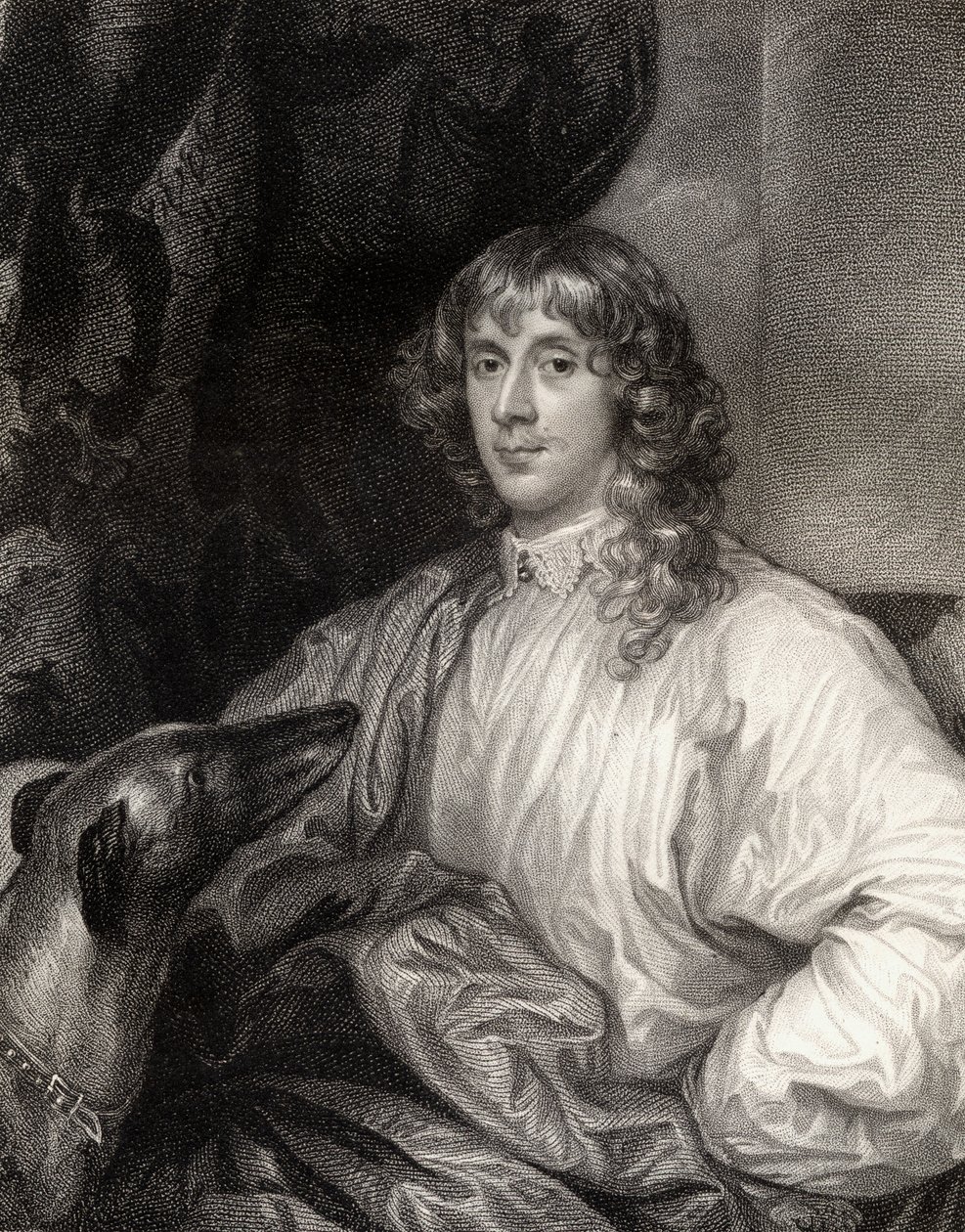 ジェームズ・スチュアートの肖像（1612-55）リッチモンドの最初の公爵、ロッジの英国の肖像画、1823年 作： 英語学校