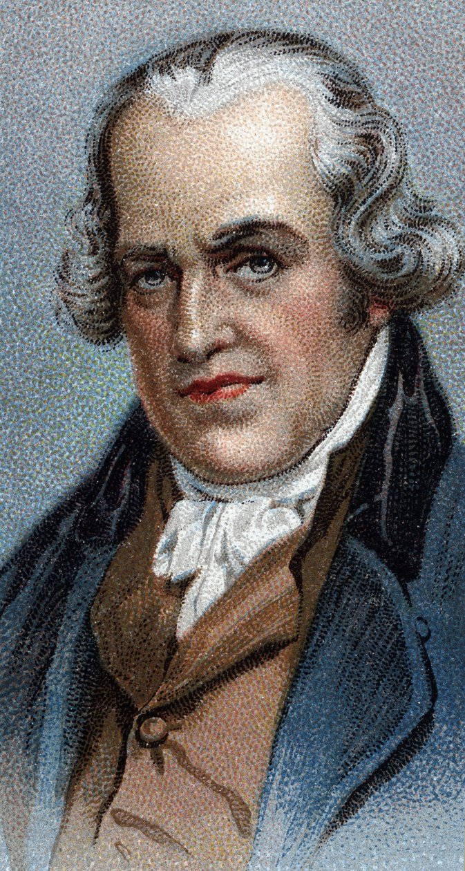 ジェームズ・ワット（1736-1819）の肖像 スコットランドのエンジニア - シリーズ「男たちのリーダー」より - クロモリトグラフ - イギリスの学校、20世紀 - 。 作： 英語学校